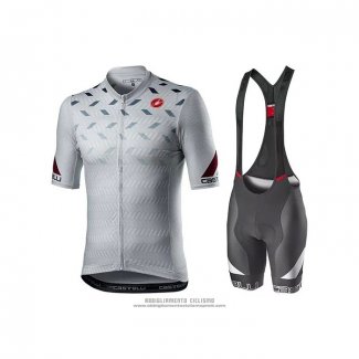 2021 Abbigliamento Ciclismo Castelli Grigio Bianco Manica Corta e Salopette (5)